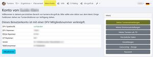 Übersicht nach der Anmeldung